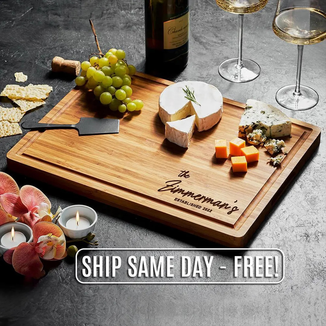 Personalized Bamboo Cutting Board, Engraved Wedding Charcuterie Board, Custom Christmas Gift, Gif... | Etsy (US)