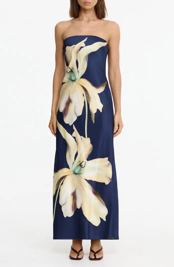 Mora Floral Print Strapless Dress | Nordstrom