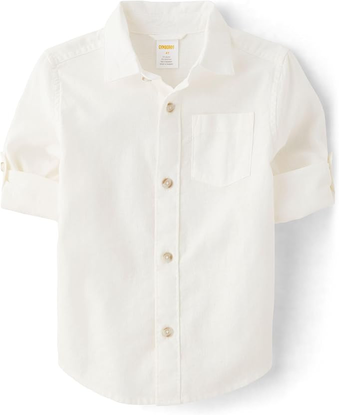 Gymboree boys And Toddler Long Sleeve Linen Button Up Shirt | Amazon (US)