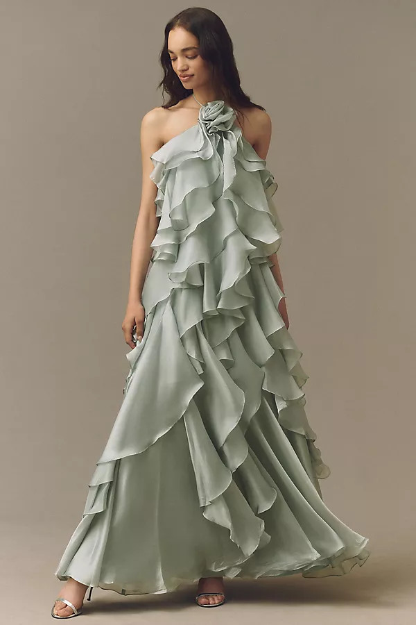 Mac Duggal Trapeze Halter Gown | Anthropologie (US)