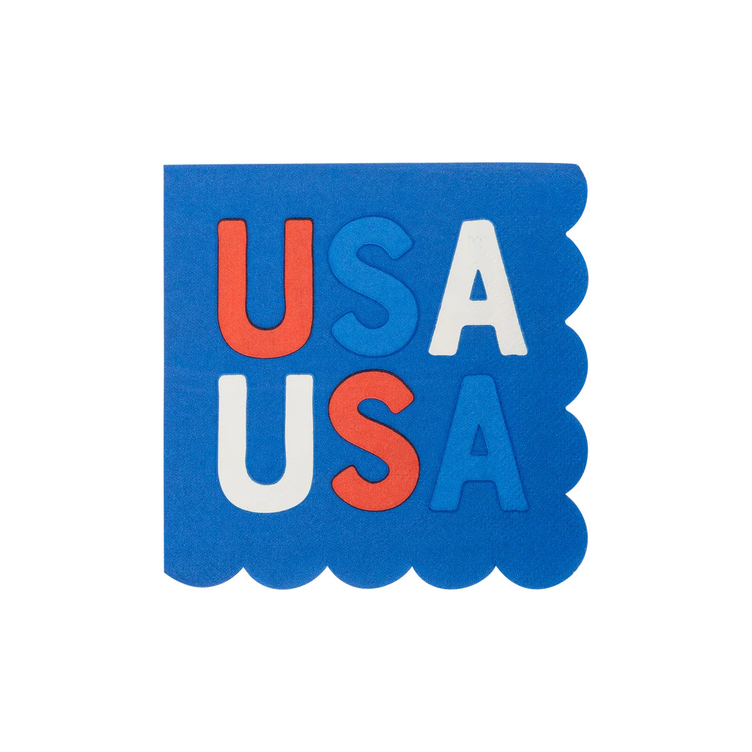 USA Scallop Paper Cocktail Napkin | My Mind's Eye