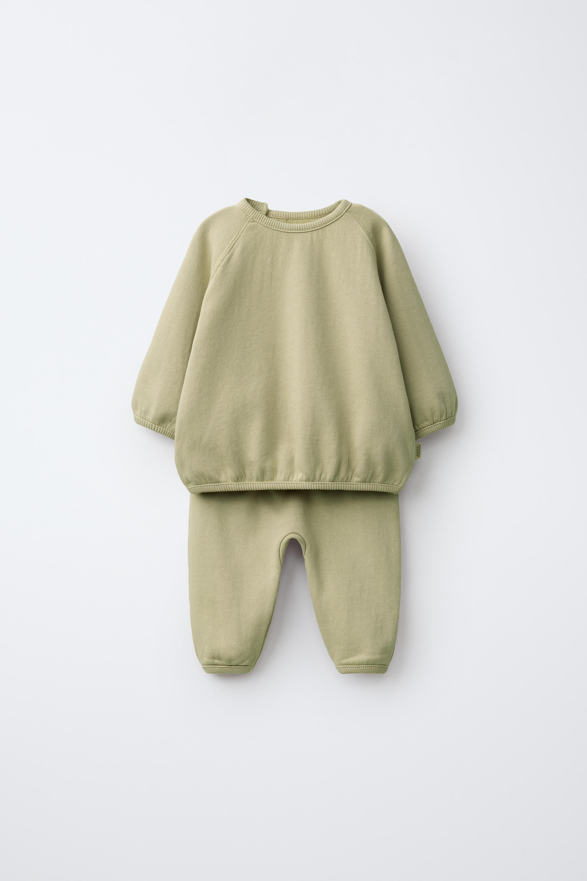 Zara - Solid Balloon Sweatshirt And Pants Set - Pink - 12-18 Months (33,9 Inches) - Kids | Zara US