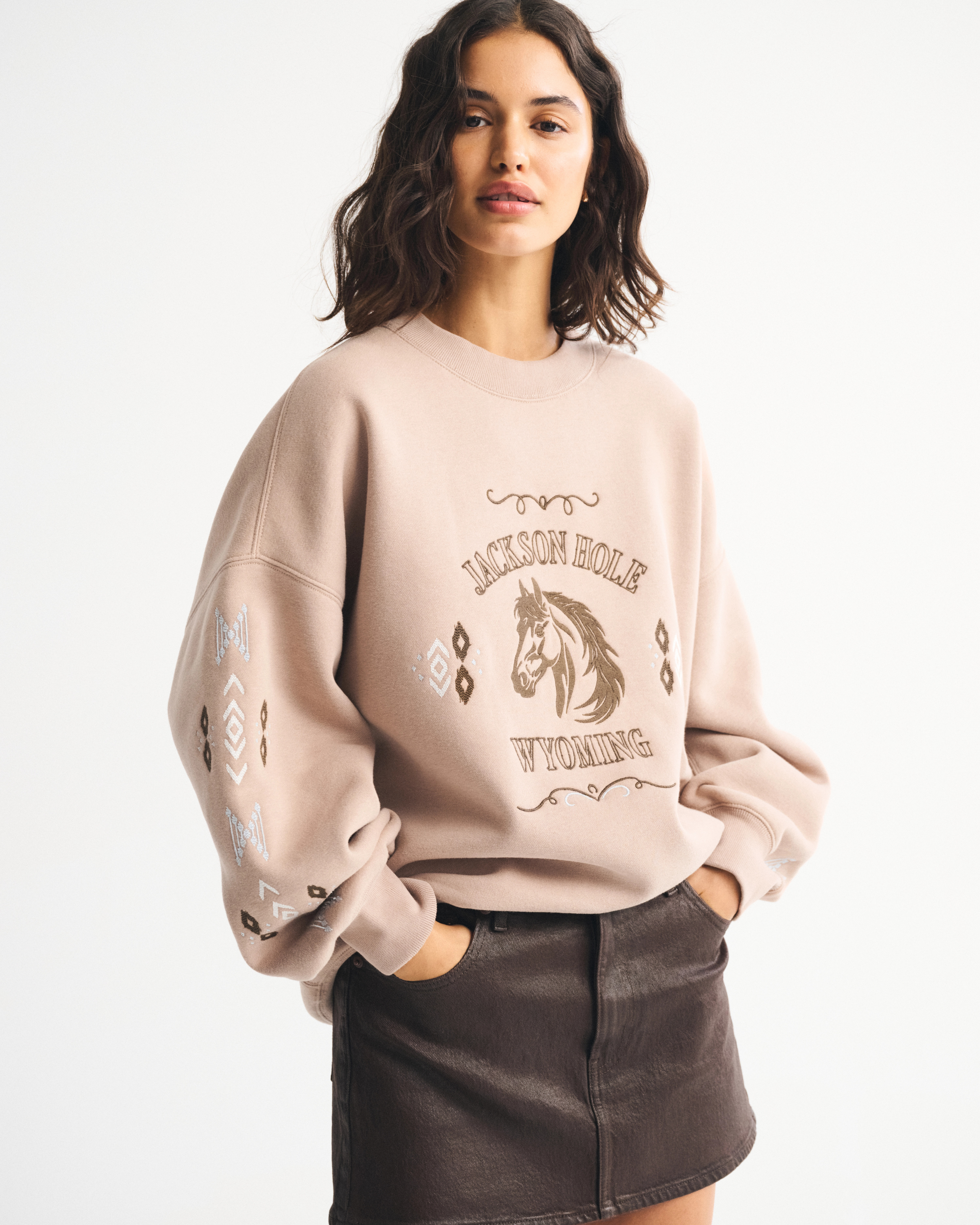 Wyoming Oversized Sunday Crew | Abercrombie & Fitch (US)