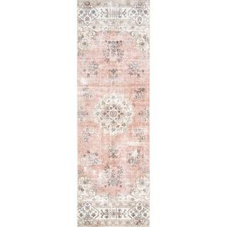 nuLOOM Ren Peach 3 ft. x 6 ft. Machine Washable Vintage Floral Indoor Runner Rug BIRV02A-2606 - T... | The Home Depot