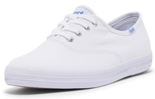 Keds womens Champion Canvas Sneaker, White, 7.5 Wide US | Amazon (US)