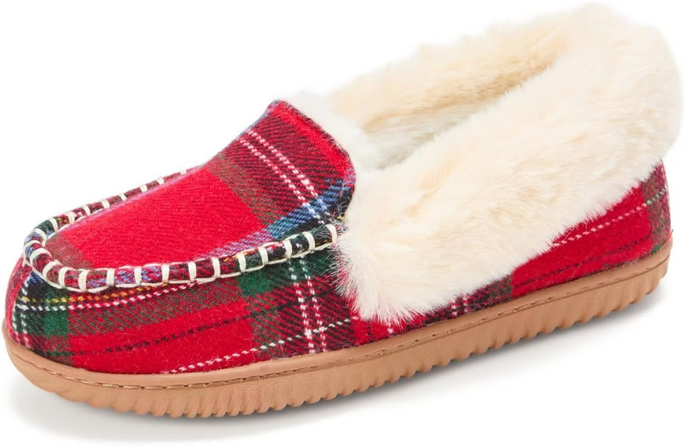 Dearfoams Women's Gifts Fuzzy Memory Foam Outdoor Ryland Moccasin with Cuff Slippers | Amazon (US)