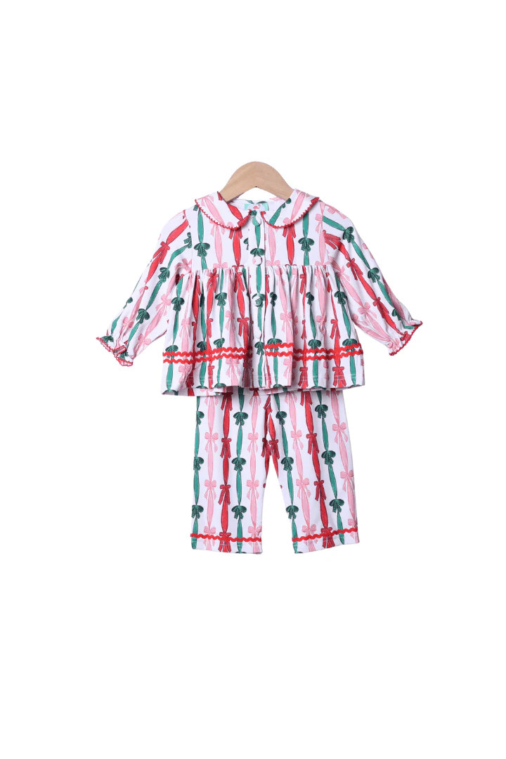 Christmas Bows Two Piece Swing Lounge Set | The Smocked Flamingo
