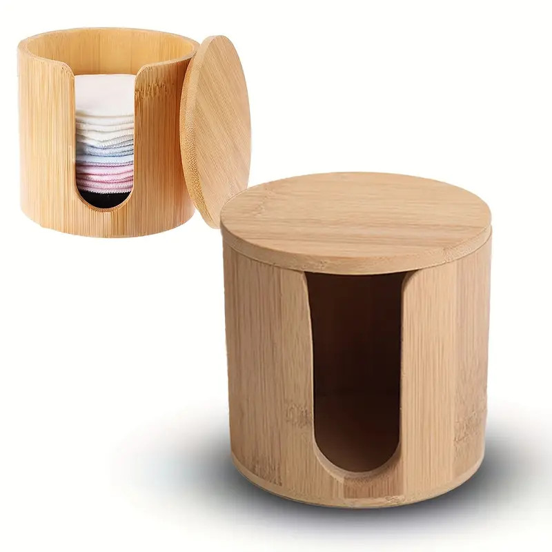 1pc Bamboo Cylinder Organizer For Makeup Remover Pads, Cotton Swabs, Tea & Coffee Filters - Essen... | Temu Affiliate Program