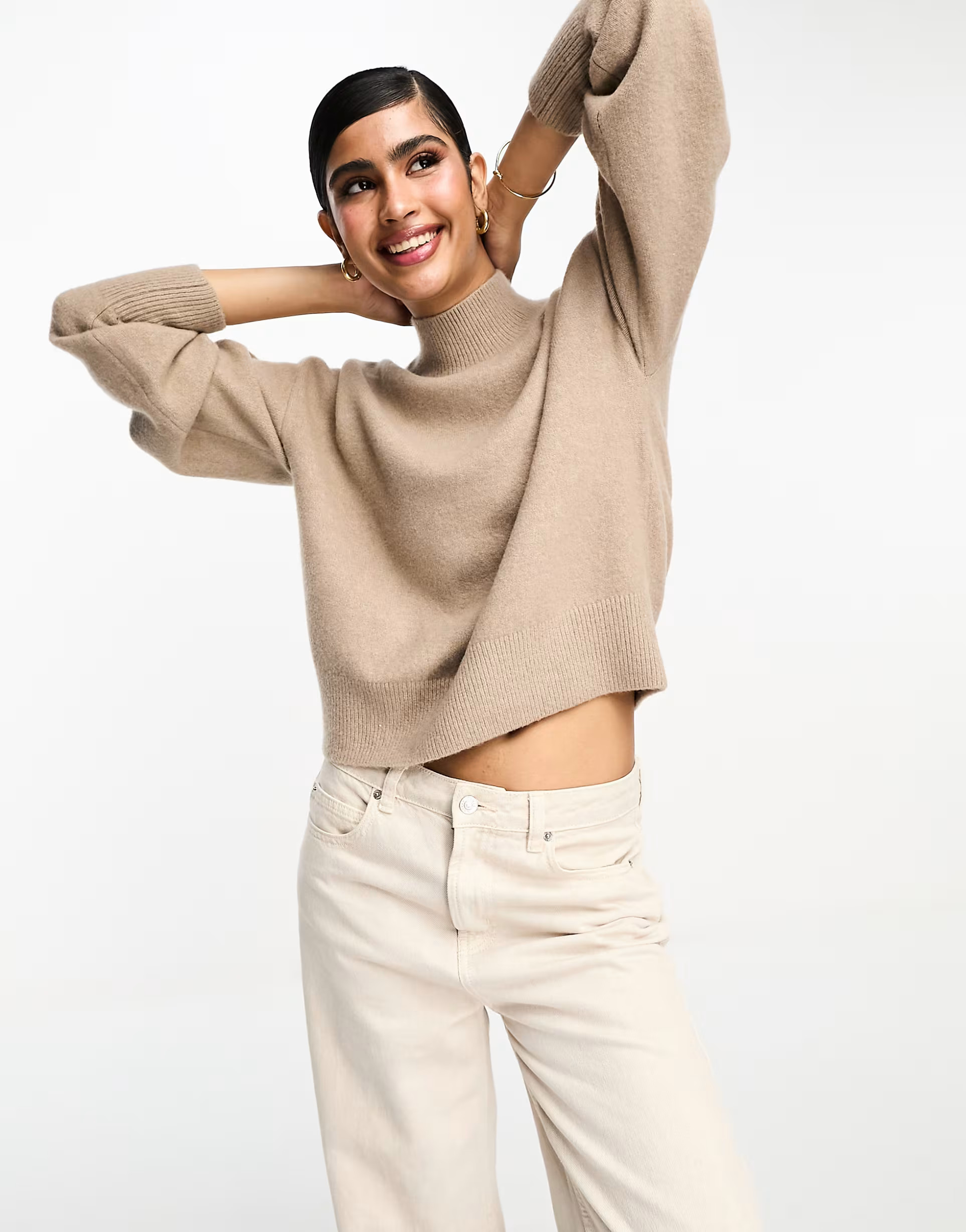 & Other Stories mock neck sweater in beige | ASOS (Global)