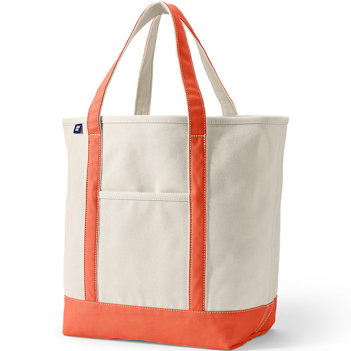 Large Natural 5 Pocket Open Top Canvas Tote Bag | Lands' End (US)