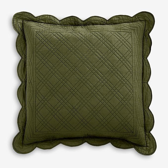 BrylaneHome Florence Euro Sham - Euro, Green | Amazon (US)