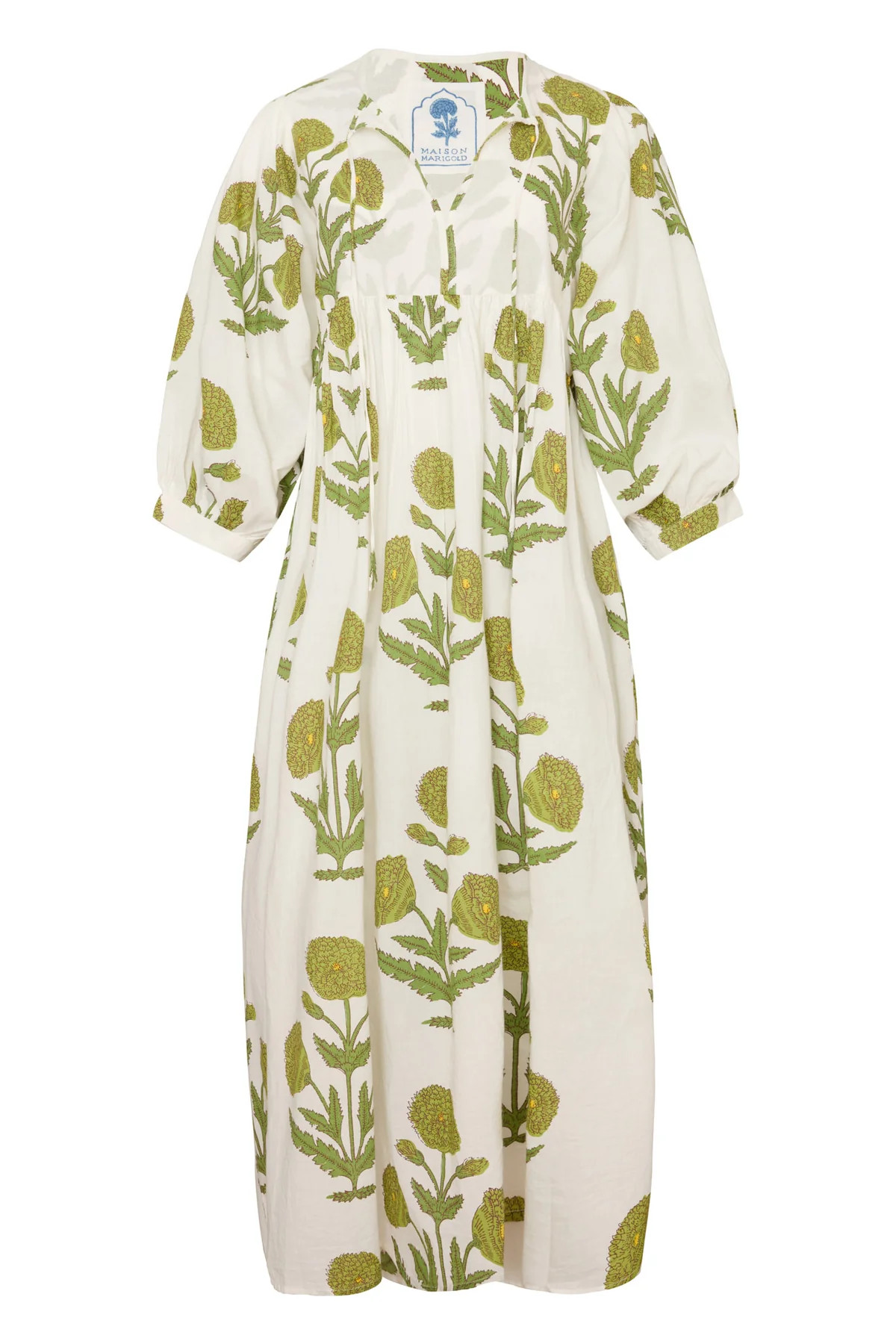 Taj Maxi Dress in Green Flower | Over The Moon