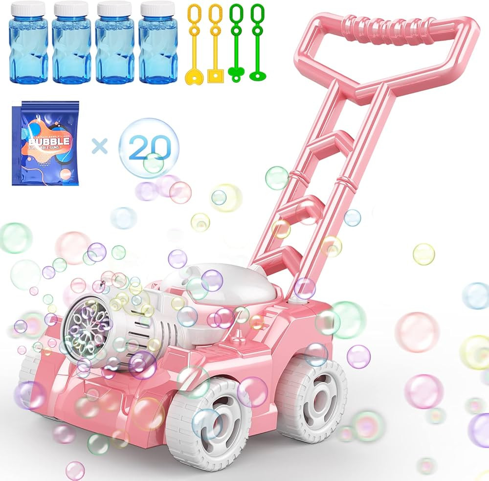 Bubble Machine,Bubble Blower Maker,Bubble Lawn Mower for Toddlers 1-3,Summer Outdoor Push Backyar... | Amazon (US)