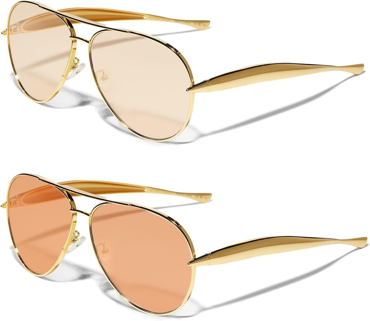 GUVIVI Retro Gold Aviator Sunglasses for Women Men 70s Metal Sun Glasses | Amazon (US)