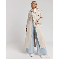 Neutral Linen Trench with Jersey Hood | Simply Be (UK)