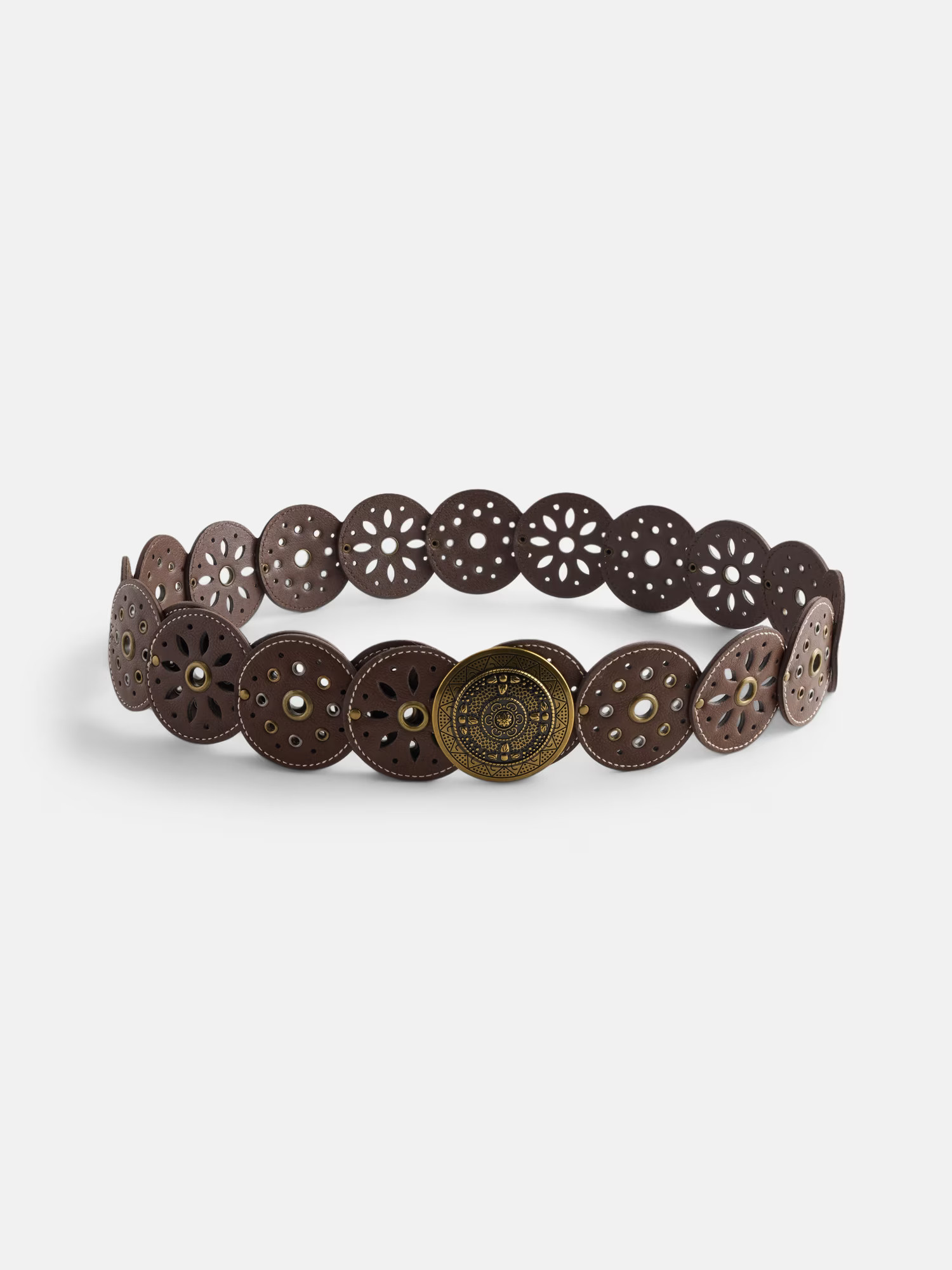 No Boundaries Women's Boho Concho Belt, Brown | Walmart (US)