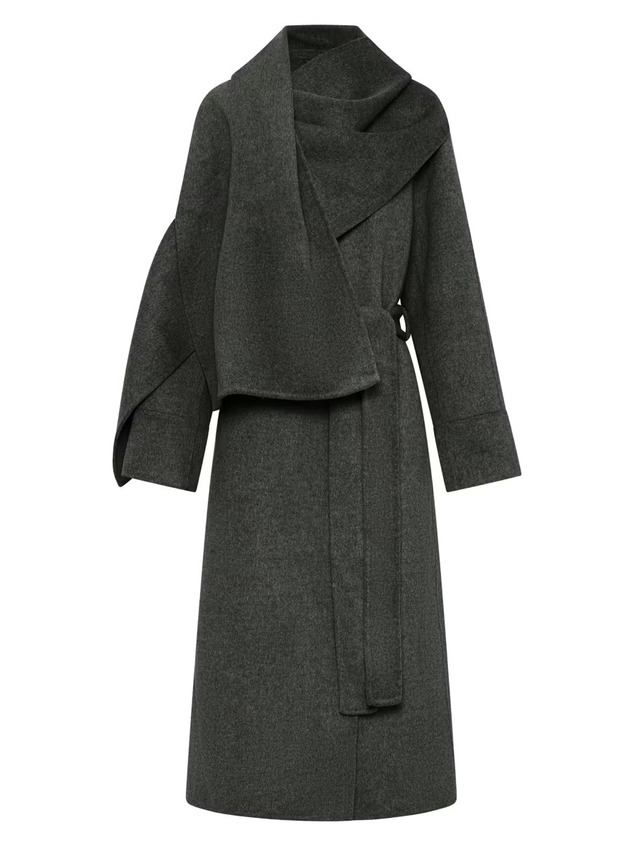 Nicholas the Label Candice Double Wool-Blend Scarf-Neck Coat | Saks Fifth Avenue | Saks Fifth Avenue