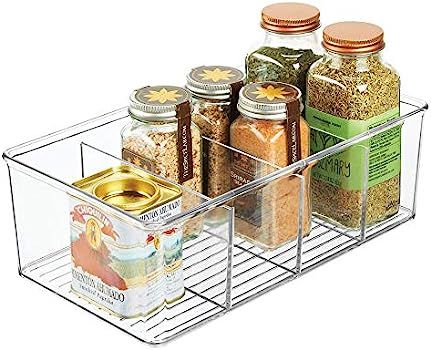 mDesign Set of 2 Food Storage Container — Kitchen Storage Box Divided into 4 Compartments — K... | Amazon (UK)