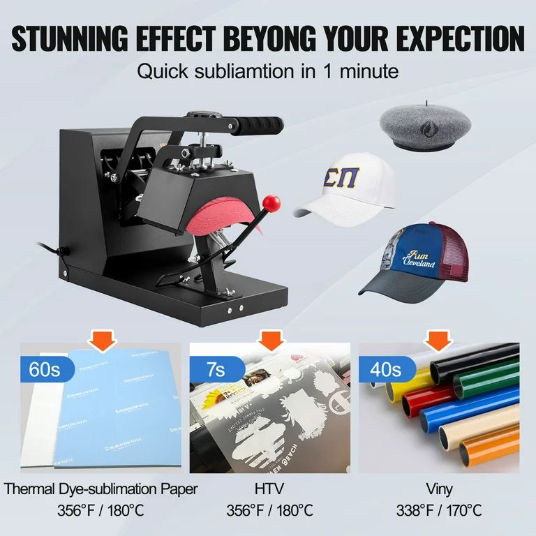 BENTISM Hat Heat Press Cap Heat Press Machine 4 Heating Pads Sublimation Transfer | Walmart (US)