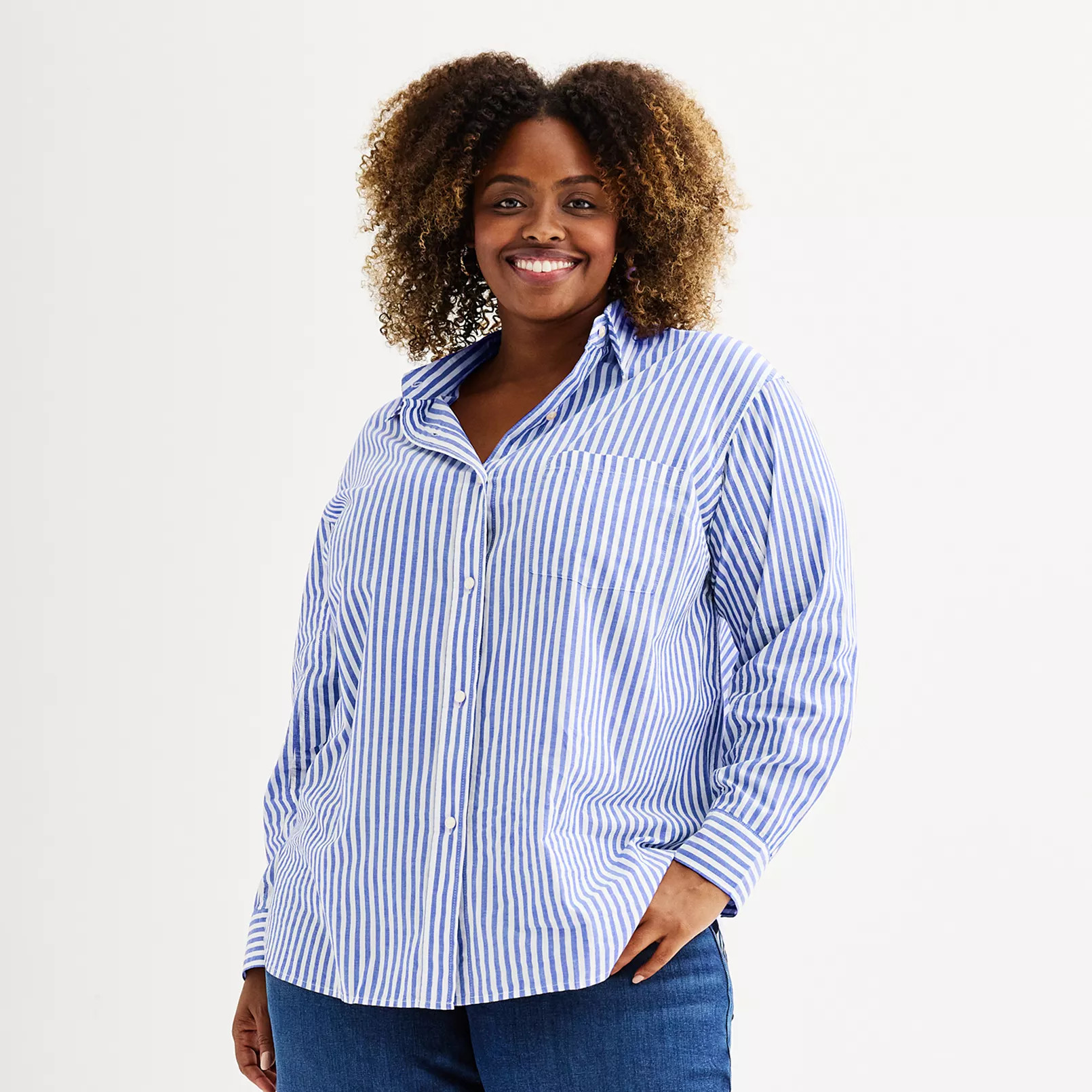 Plus Size Sonoma Goods For Life® Oversized Boyfriend Shirt | Kohl's