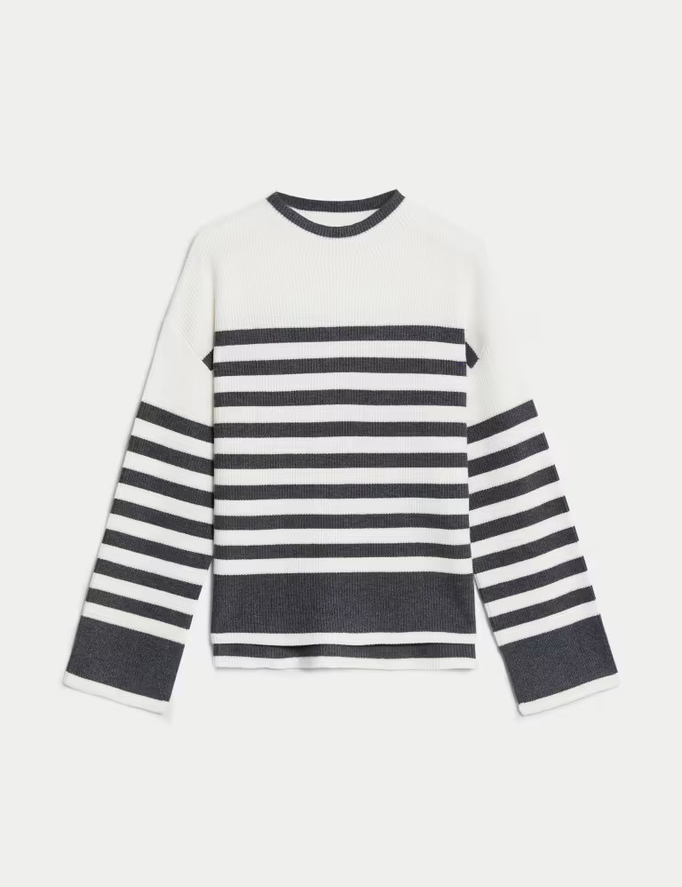 Soft Touch Striped Funnel Neck Jumper | Marks & Spencer (UK)