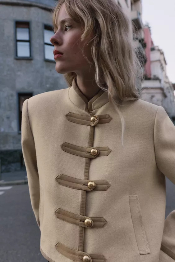 FROG FASTENER SHOULDER PAD JACKET | Zara US