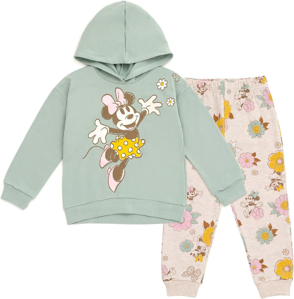Mickey Mouse & Friends Minnie Mouse Girls Fleece Pullover Hoodie and Pants Outfit Set Toddler to ... | Amazon (US)
