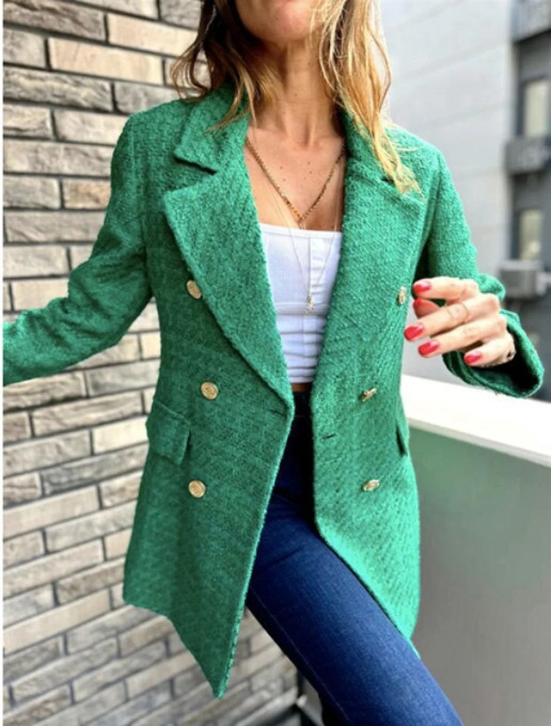Green Tweed Jacket Womentweed Blazer Women Wool - Etsy | Etsy (US)