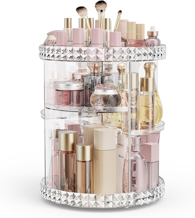 Rotating Makeup Organizer, 360° Spinning Skincare Organizers, Adjustable Layer Cosmetic Storage ... | Amazon (US)