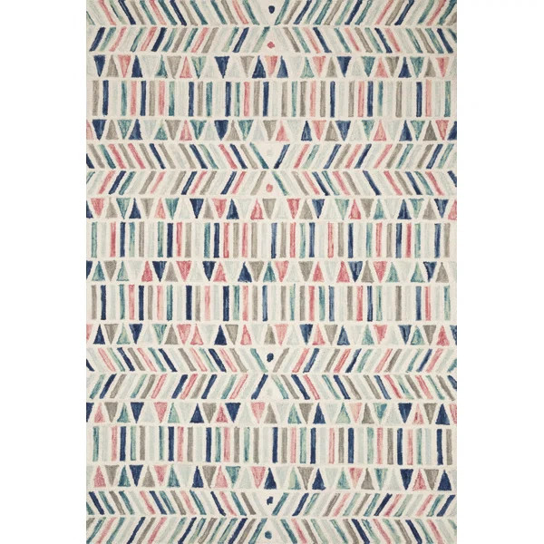 Hallu Hand-Hooked Wool Cream Area Rug | Wayfair North America