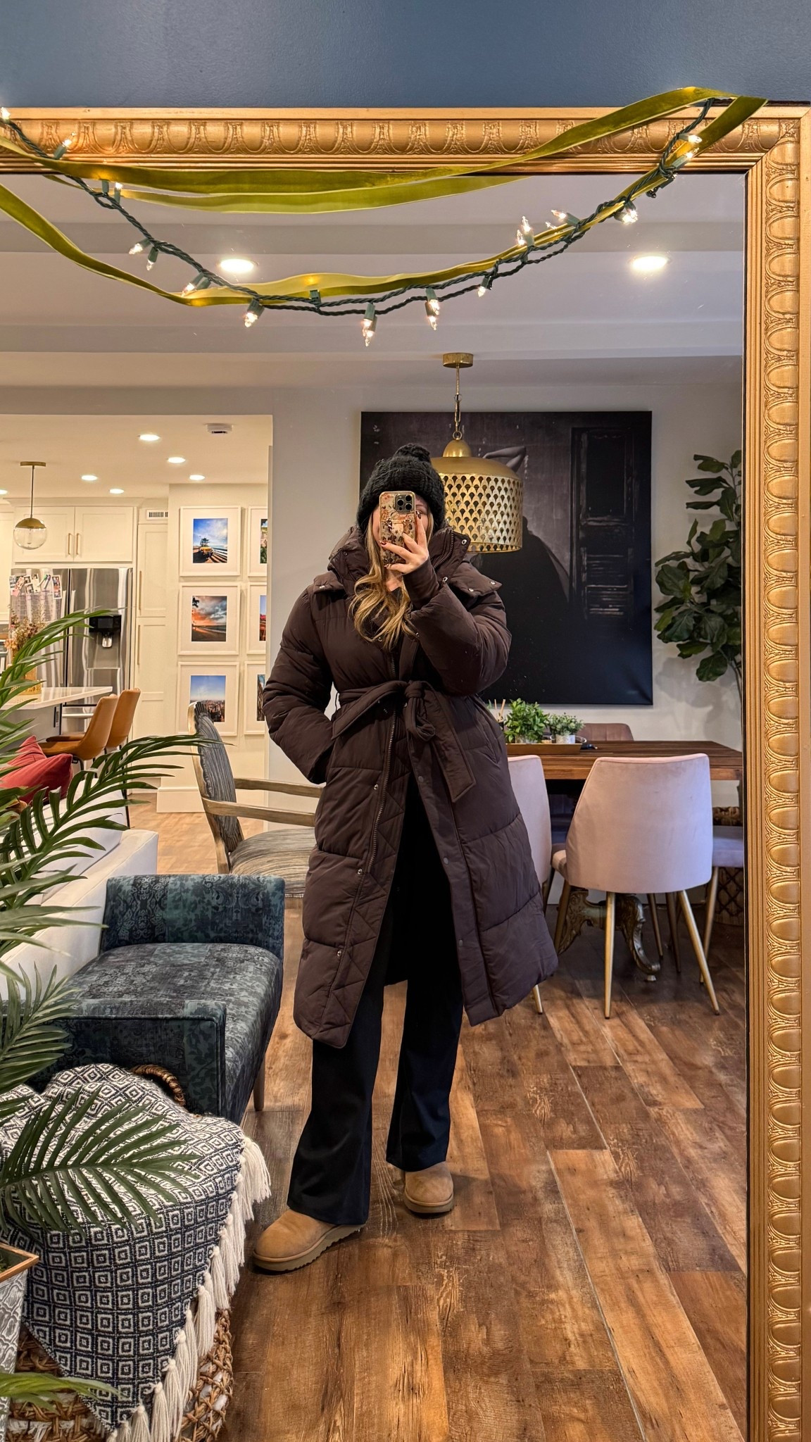 Finally found a new puffer coat! This one is so cozy and comfortable and warm! Plus I love that it’s belted. Wearing a medium, definitely size down! wearing a large in the yoga pants. 

 #LTKHoliday #LTKootd #LTKMidsize