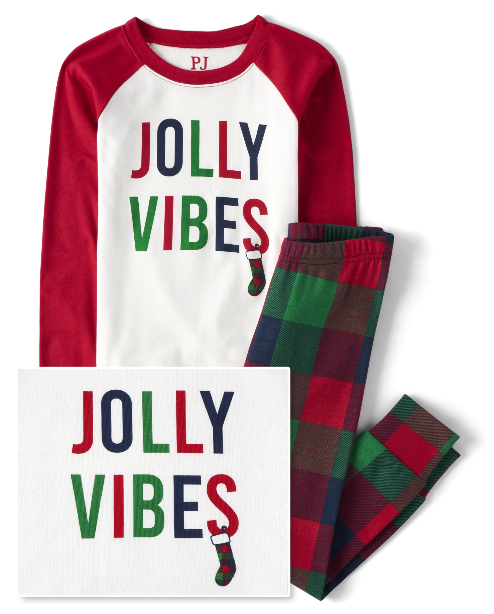 Unisex Kids Matching Family Jolly Vibes Snug Fit Cotton Pajamas - tidal | The Children's Place
