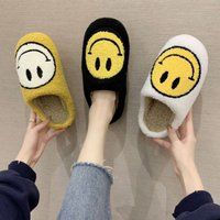 Smiley Face Slippers/ Smile Happy Indoor Bedroom Women's Shoes | Etsy (US)
