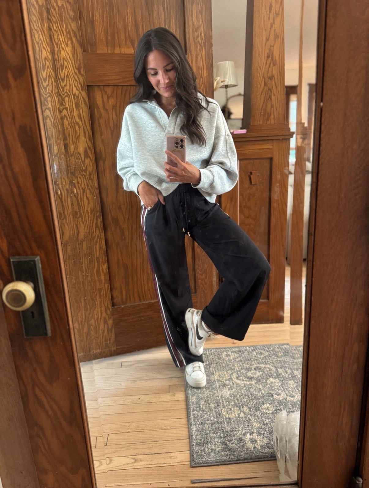 Nothing beats an outfit that feels like pajamas but still looks pulled together 🙌 Cozy half-zip + easy track pants + sneakers = my go-to uniform lately. 

#LTKStyleTip #LTKSeasonal

#LTKStyleTip