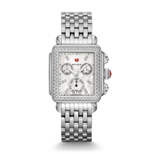 Michele Signature Deco Diamond, Diamond Dial Watch Mww06p000099 Mother-Of-Pearl | Michele Watches