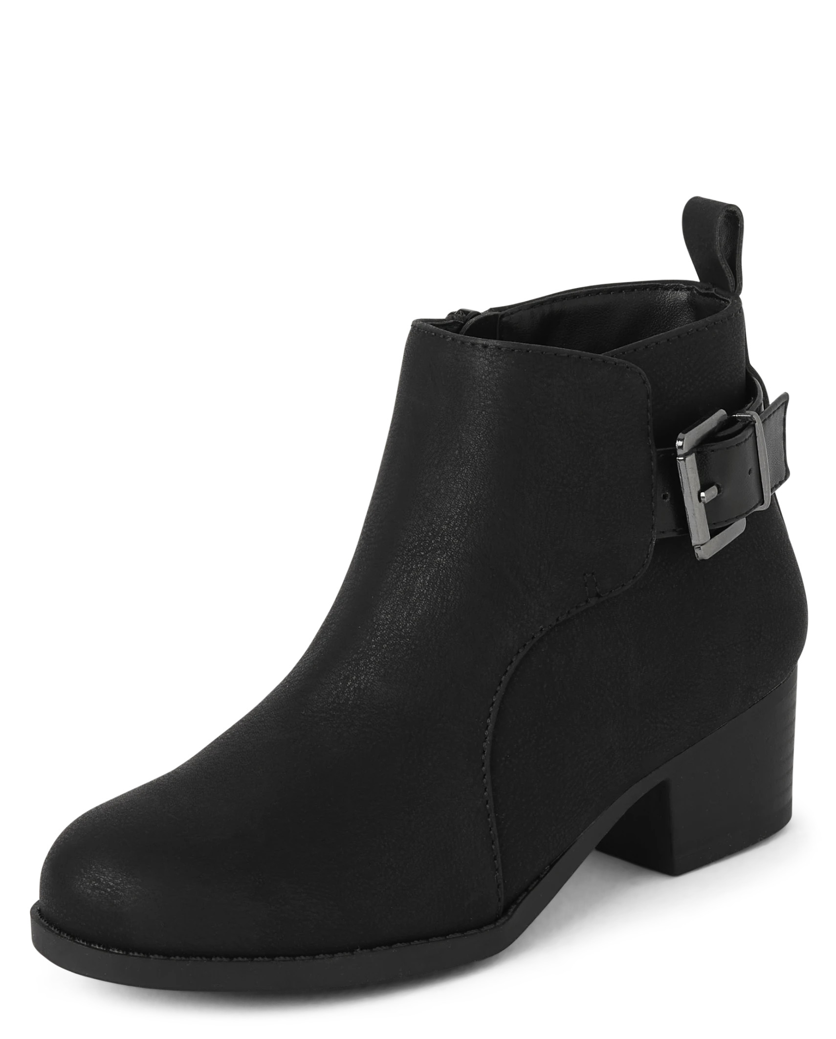 Girls Buckle Heel Booties - black | The Children's Place