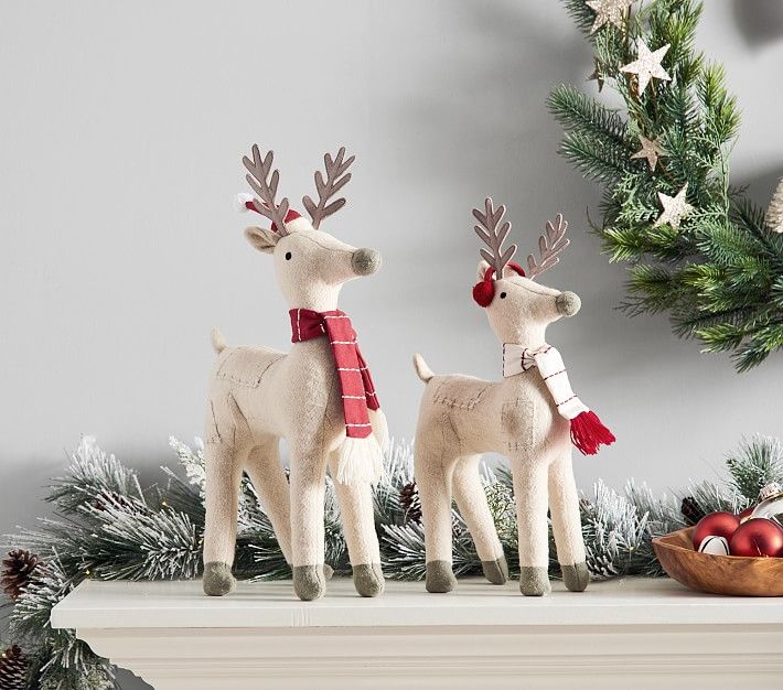 Wool Reindeer Decor, Set of 2 | Pottery Barn Kids