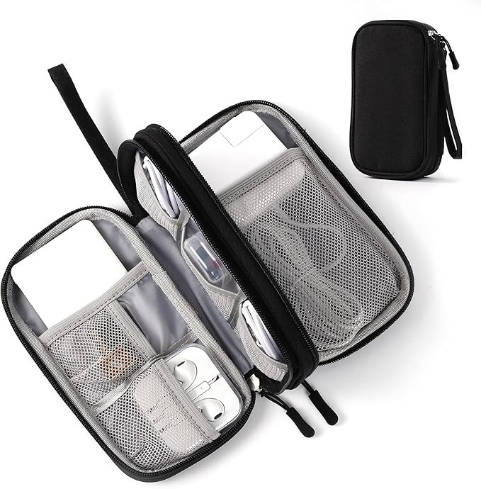 Electronic Organizer Pouch Bag, 3 Compartments Travel Cable Organizer Bag Pouch Portable Electron... | Amazon (US)
