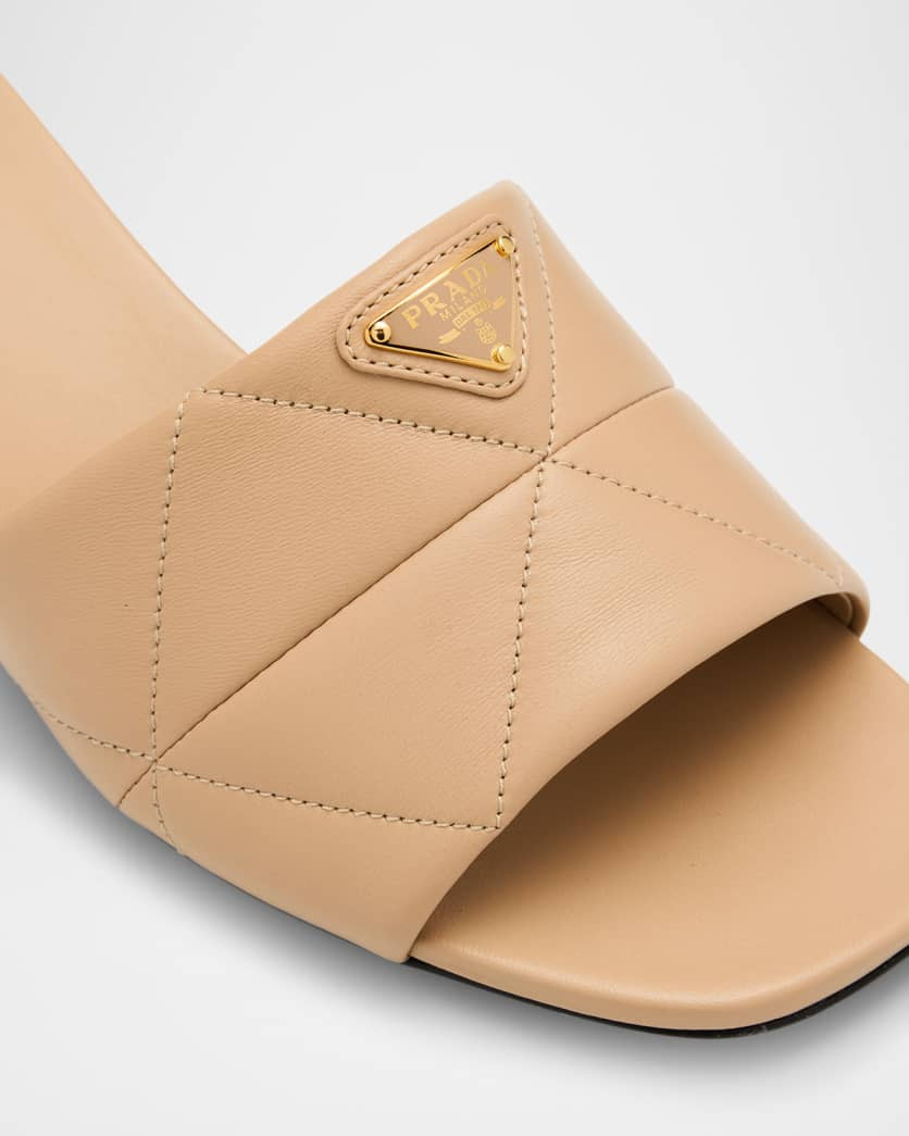 Quilted Leather Slide Sandals | Neiman Marcus