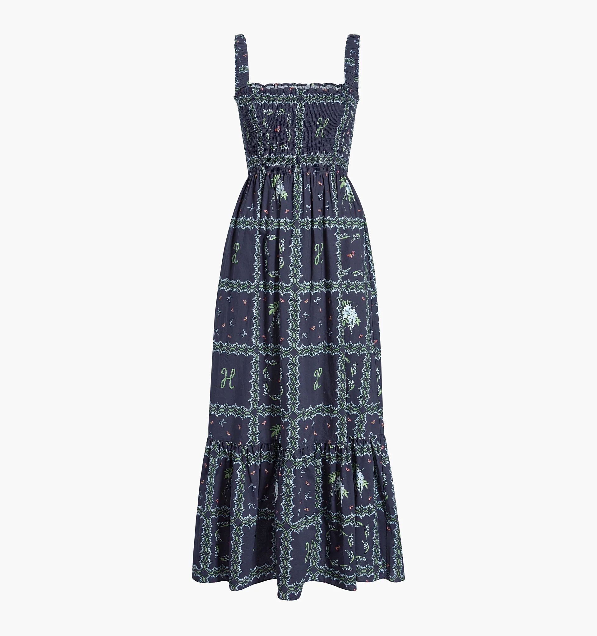 The Anjuli Nap Dress - Navy Floral Patchwork | Hill House Home