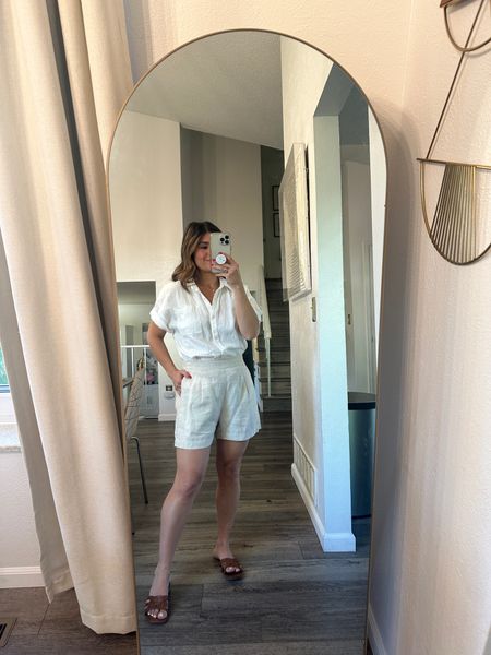 Favorite linen shorts! They fit and quality is amazing! 
Shirt is sold out, linking similar one
Shorts are size xs
Madewell, Madewell clothing, linen shorts, linen outfit, vacation outfit

#LTKShoeCrush #LTKFindsUnder100 #LTKFindsUnder50
