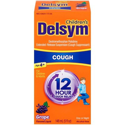 Children's Delsym Cough Relief Liquid - Dextromethorphan - Grape - 5 fl oz | Target