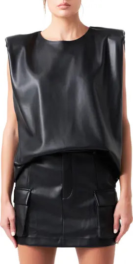 Padded Shoulder Blouson Top | Nordstrom