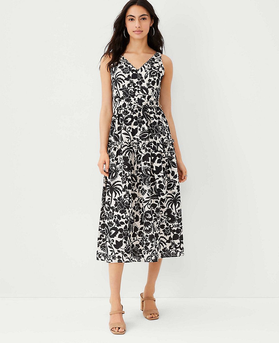 Tropical Belted Maxi Dress | Ann Taylor (US)