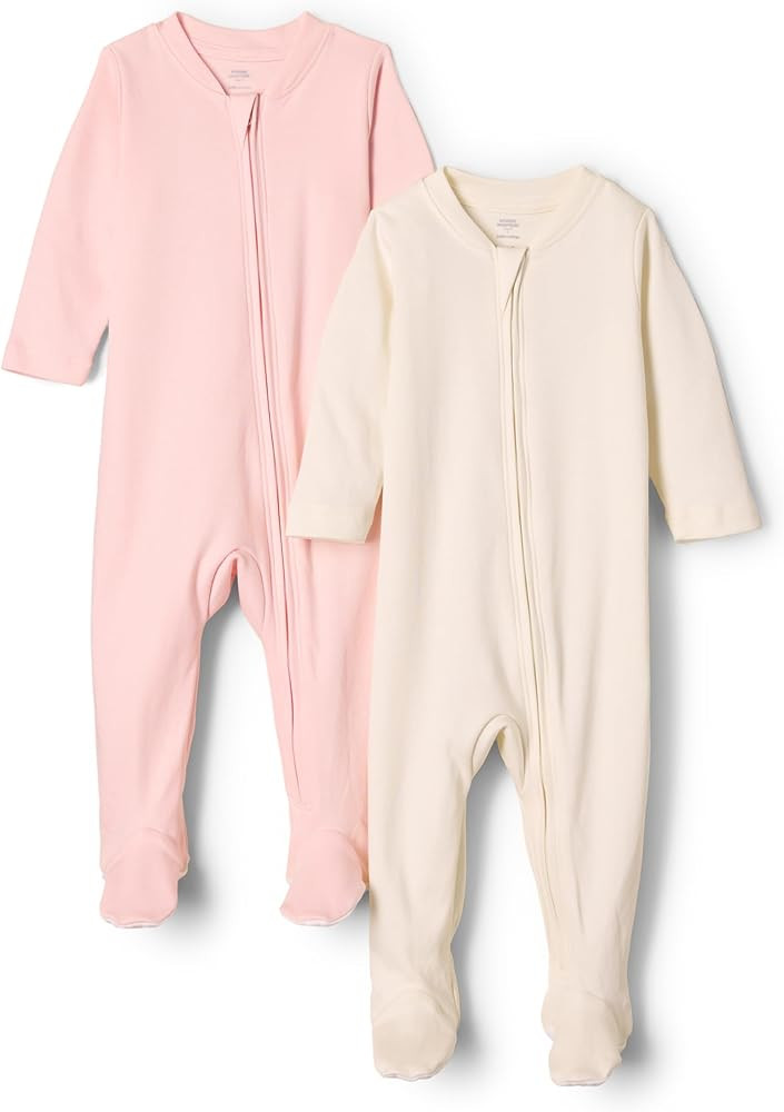Amazon Essentials x Sofia Grainge Unisex Babies' Cotton Footed Sleep and Play Bodysuit, Pack of 2 | Amazon (US)