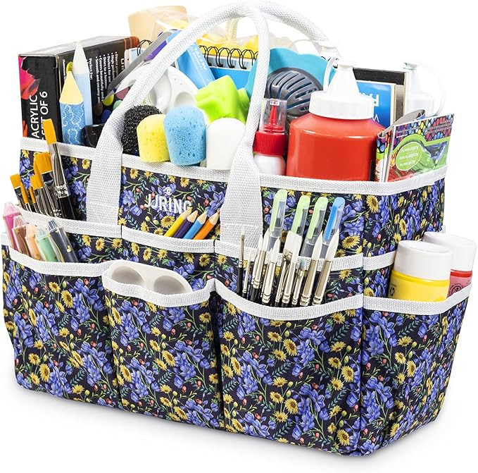 JJRING Craft Tote Storage Bag, Art Organizer Tote Bag with Multiple Pockets, Craft Supply Bag for... | Amazon (US)