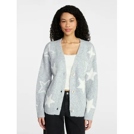 No Boundaries Button-Front Cardigan Women s XXS-XXL | Walmart (US)