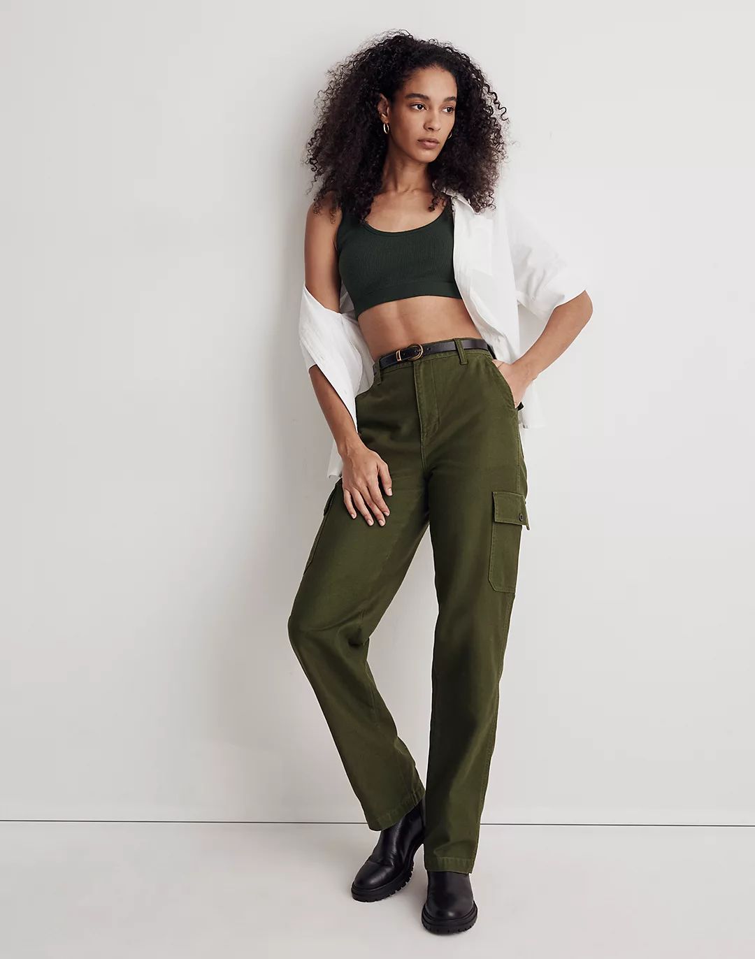 Baggy Straight Cargo Pants: Garment-Dyed Edition | Madewell