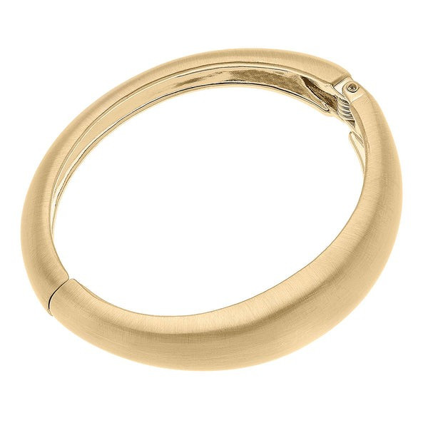 Josephine Statement Hinge Bangle in Satin Gold | CANVAS