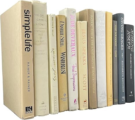 Modern White & Gray Books by Color | Real Hardback Books Home Decor | Bulk Bundle of Decorative H... | Amazon (US)